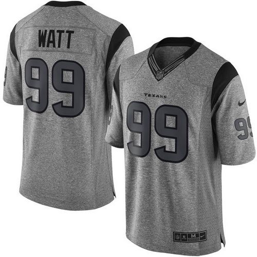 Nike Texans #99 J.J. Watt Gray Men's Stitched NFL Limited Gridiron Gray Jersey - Click Image to Close
